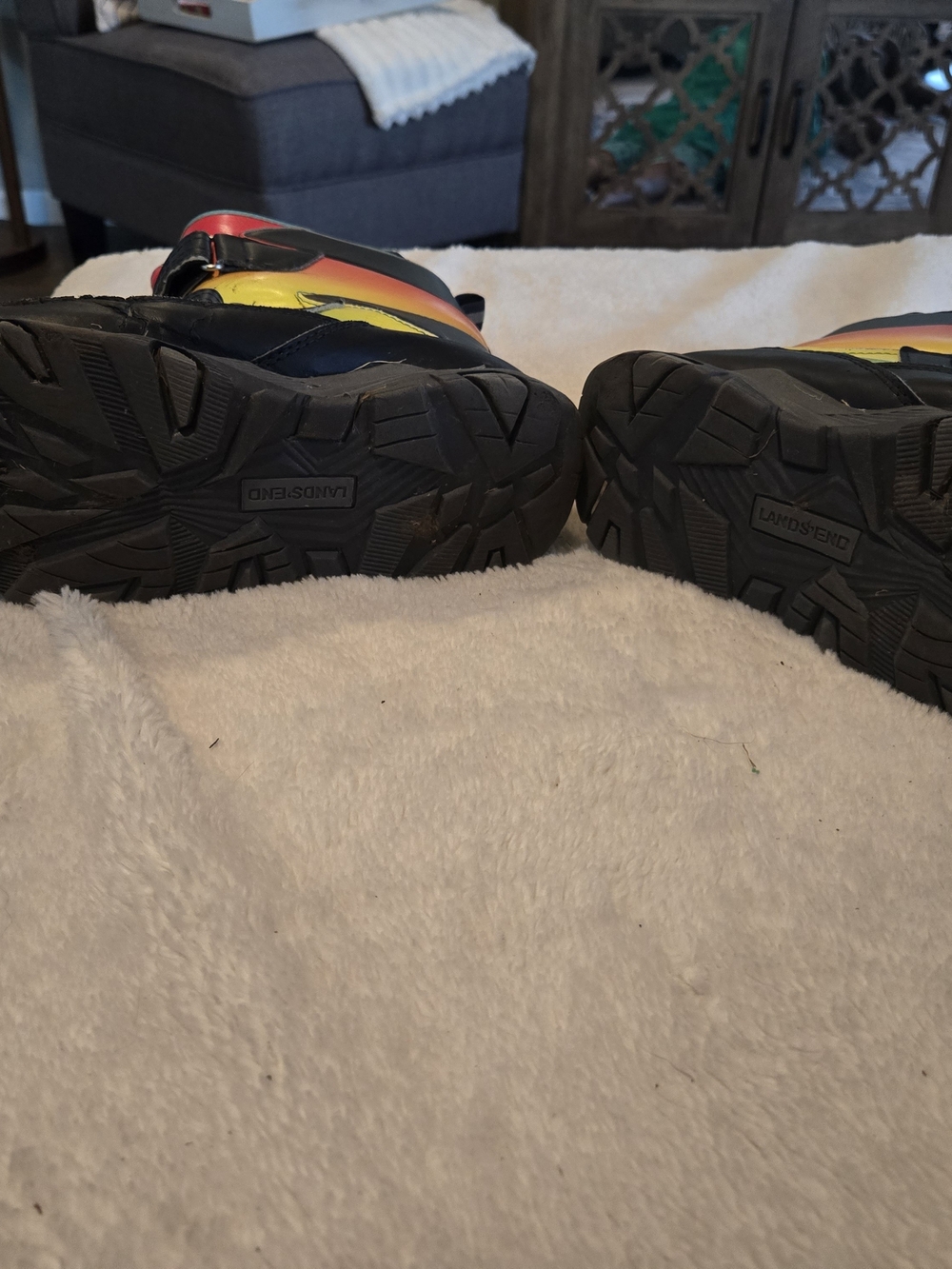Kids Rainbow Lands End Snow Boots with Velcro Straps - Picture 6 of 8